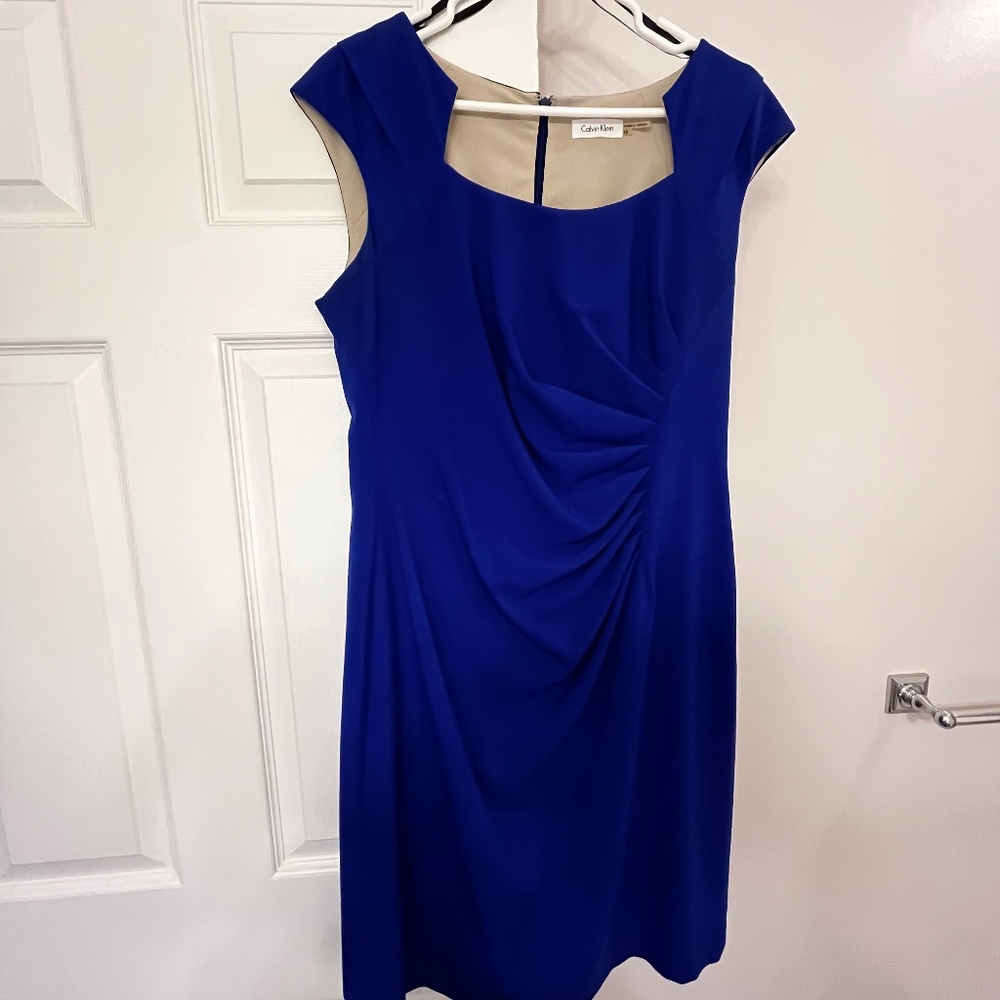 Calvin Klein cocktail dress, cobalt blue in size 12